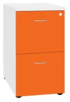 LKR - 2  dřevěná kartotéka A4, 2-zásuvková, centrální zámek, korpus bílá/čílka pomeranč